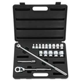 Stanley 85-425 17 Piece Socket Sets, 1/2 in, 12 Point
