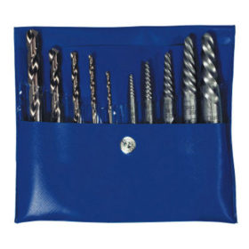 Stanley 11119 10-pc Spiral Extractor & Drill Bit Set in Metal Index