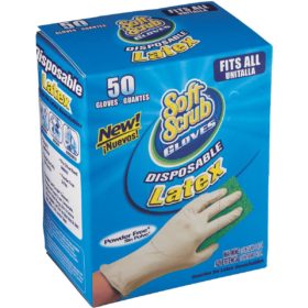 Soft Scrub 1 Size Fits All Latex Disposable Glove (50-Pack) (11350-16)