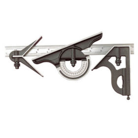 L.S. Starrett 51556 435 Combo Squares, 4 1/2" x 12", 1/64" @ 1"; Quick Read 64ths, Iron/Steel/Chrome