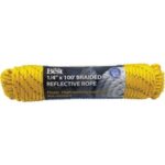 Do it Best 1/4 In. x 100 Ft. Yellow Braided Reflective Polypropylene Packaged Rope (703163)