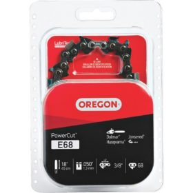 Oregon E68 PowerCut Saw Chain for 18in. Bar - 68 Drive Links - fits Husqvarna, Jonsered, Poulan, Efco, Makita and others (E68)