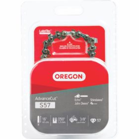 Oregon S57 AdvanceCut Chainsaw Chain for 16 In. Bar - 57 Drive Links Fits Cub Cadet, Echo, John Deere, Shindaiwa, Senix & More (S57)