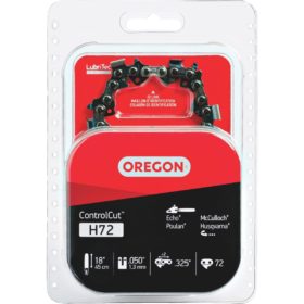Oregon H72 ControlCut Saw Chain for 18 in. Bar - 72 Drive Links - fits Echo, Craftsman, Homelite, Poulan, Husqvarna, Makita and others (H72)
