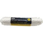 Do it Best 1/2 In. x 50 Ft. White Twisted Nylon Packaged Rope (729340)