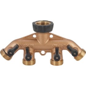 Best Garden Brass 4-Way Hose Shutoff Manifold (59021DH)