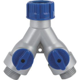 Do it Best 39017 Garden Poly Full Flow Y-Connector Hose Shutoff Valve