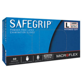 SafeGrip Examination Gloves, Large, Blue (SG-375-L)