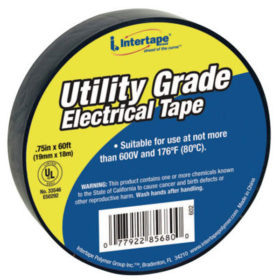 Intertape Polymer Group 602 General Purpose Vinyl Electrical Tapes, 60 ft x 3/4 in, Black