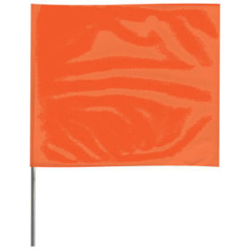 Presco Stake Flags, 4 in x 5 in, 24 in Height, PVC Film, Orange Glo (4524OG)