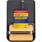 Purdy Contractor 1st 9 In. 3/8 In. Knit Roller & Tray Set (4-Piece) (144810200)