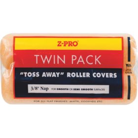 Premier Z-Pro 9 In. x 3/8 In. Toss Away Knit Fabric Roller Cover (2-Pack) (741Z)