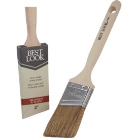 Best Look 2 In. Angle White Natural China Bristle Paint Brush (772970)