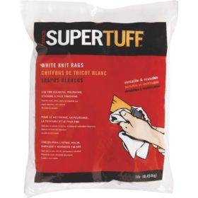 Trimaco SuperTuff White Knit T-Shirt Painter's Rags (1 Lb.) (10844)