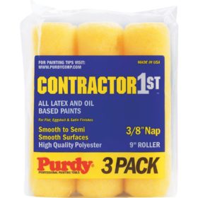 Purdy Contractor 1st 9 In. x 3/8 In. Knit Fabric Roller Cover (3-Pack) (140867000)