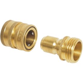 Apache 1 Male, 1 Female Brass Garden Hose Quick Connect Connector Set (44048664)