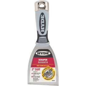 Hyde Pro Stainless 3 In. Stiff Scraper (06408)