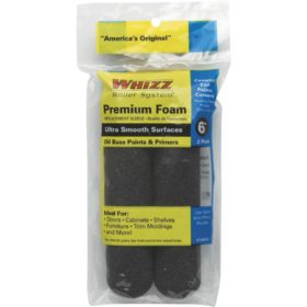 Whizz Roller System 6 In. x 1/4 In. Premium Black Foam Mini Roller Cover (2-Pack) (54064)
