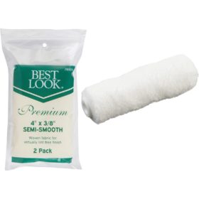 Best Look Premium 4 In. x 3/8 In. Mini Woven Fabric Roller Cover (2-Pack) (DIB MR 101-2-400)