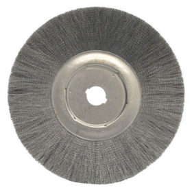 Weiler Brush 01299 Narrow Face Crimped Wire Wheel, 12 in D, .006 Steel, 1 1/4 in Arbor
