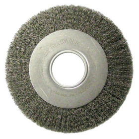 Weiler Brush 06110 Medium-Face Crimped Wire Wheel, 8 in D x 1 in W, .0118 in Steel Wire, 4,000 rpm