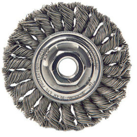 Weiler Brush 08106 Standard Twist Knot Wire Wheel, 6 in D x 1/2 in W, .023 Steel, 5/8 in-11 UNC Nut