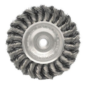 Weiler Brush 08294 Standard Twist Knot Wire Wheel, 4 D x 1/2 W, .014 Stainless Steel, 1/2-3/8 Arbor