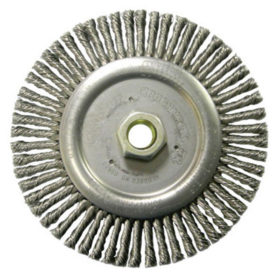 Weiler Brush 09500 RoughneckÂ® Stringer Bead Wheel, 6 in D x 3/16 W, .02 Stainless Wire, 12,500 rpm