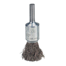 Weiler Brush 10015 Crimped Wire Solid End Brushes, Stainless Steel, 25,000 rpm, 1/2" x 0.014"