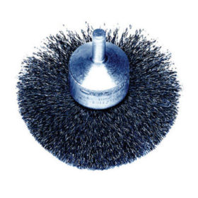 Weiler Brush 10041 Stem-Mounted Circular Flared End Brushes, Steel, 16,000 rpm, 3" x 0.008"