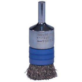 Weiler Brush 11110 Banded Crimped Wire End Brushes, Stainless Steel, 25,000 rpm, 1/2" x 0.006"