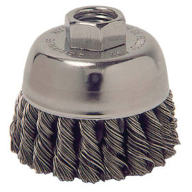 Weiler Brush 13025 Single Row Heavy-Duty Knot Wire Cup Brush, 2 3/4 Dia., .014 Steel, Display Pack