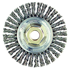 Weiler Brush 13131 Roughneck Stringer Bead Wheel, 4in D x 3/16in W, Carbon Steel, 5/8-11 UNC Arbor