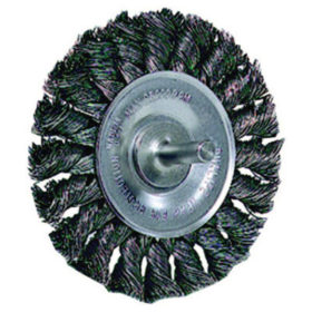 Weiler Brush 17681 Standard Twist Knot Wire Wheel, 3 in D x 3/8 in W, .014 Steel Wire, 25,000 rpm