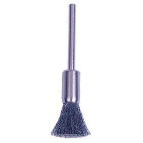 Weiler Brush 26114 Miniature Stem-Mounted End Brushes, Stainless Steel, 0.005 in, 25,000 rpm