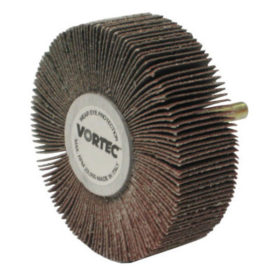 Weiler Brush 30726 Vortec ProÂ® Mounted Flap Wheels, 3 in x 1 in, 60 Grit, 23,000 rpm