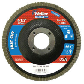 Weiler Brush 31346 Vortec Pro Abrasive Flap Discs,4.5", 80 Grit, 7/8 Arbor, 13,000 rpm, Phenolic