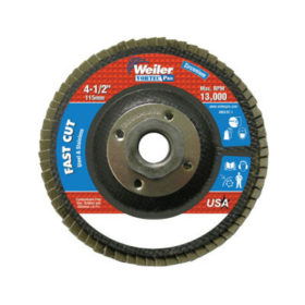 Weiler Brush 31353 Vortec Pro Abrasive Flap Discs,4.5", 120 Grit, 5/8 Arbor, 13,000 rpm, Phenolic