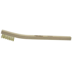 Weiler Brush 44189 Small Hand Scratch Brushes, 7 1/2 in, 3 X 7 Rows, Brass Wire, Curved Wood Handle