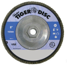 Weiler Brush 50660 Tiger Disc Abrasive Flap Discs, 6",60 Grit, 5/8 Arbor, 10,200 rpm, Phenolic Back