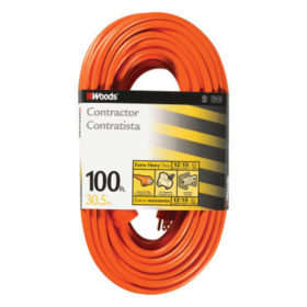 Woods Wire Outdoor Round Vinyl Extension Cord, 100 ft (530)