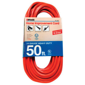 Woods Wire Outdoor Round Vinyl Extension Cord, 50 ft (626)