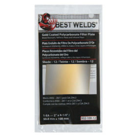 Best Welds 932-109-12 Gold Coated Filter Plate, Gold/12, 2 in x 4.25 in, Polycarbonate