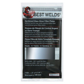 Best Welds 932-115-9 Glass Silver Mirror Filter Plate, Silver/9, 2 in x 4.25 in, Glass