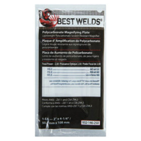 Best Welds 932-146-250 Plastic Magnifier Plate, 2 in x 4.25 in, 2.5 Diopter, Polycarbonate, Clear