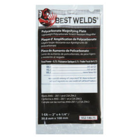 Best Welds 932-146-75 Plastic Magnifier Plate, 2 in x 4.25 in, 0.75 Diopter, Polycarbonate, Clear