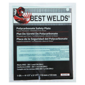 Best Welds 932-442 Safety Plate, 4.5 in x 5.25 in, Polycarbonate, Clear