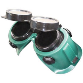Best Welds WG-LF-50MM Flip Front Soft Vinyl Goggles, Green Frame, Green Lens, Elastic Strap, 50mm