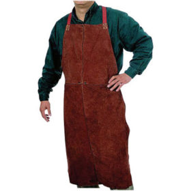 Best Welds Q-7 Leather Bib Apron, 24 in x 48 in, Golden Brown