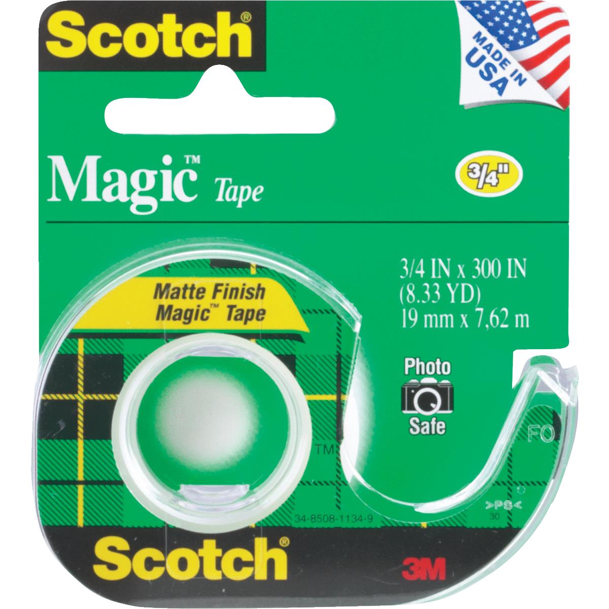 Scotch Magic Tape With Dispenser Refillable 105 Matte Write On Transparent